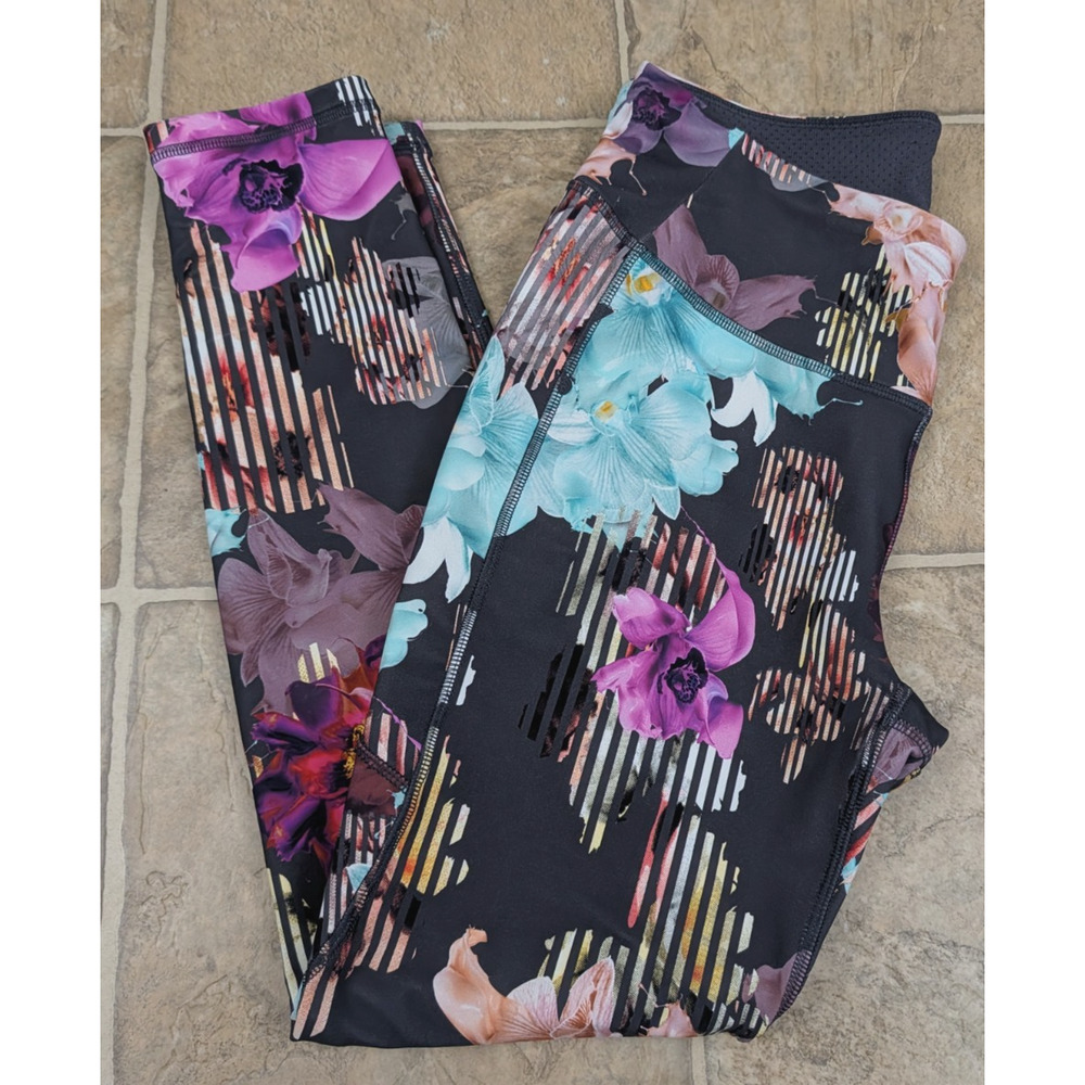 Calia by Carrie Underwood sz M athletic Leggings colorful floral print 0509